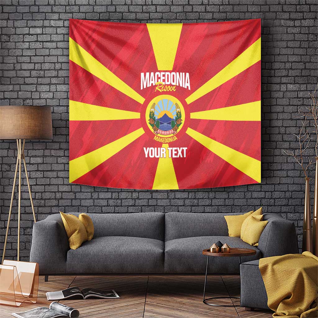 Custom Macedonia Football Tapestry Risovi Napred Makedonija