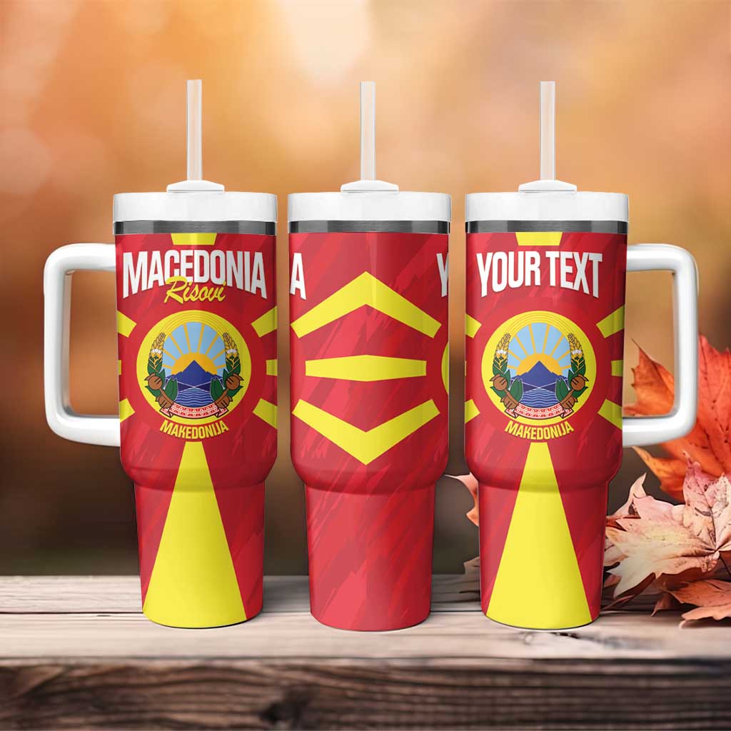 Custom Macedonia Football Tumbler With Handle Risovi Napred Makedonija
