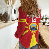 Custom Macedonia Football Women Casual Shirt Risovi Napred Makedonija