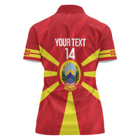 Custom Macedonia Football Women Polo Shirt Risovi Napred Makedonija