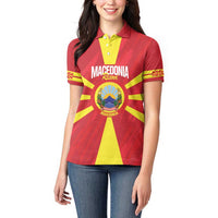 Custom Macedonia Football Women Polo Shirt Risovi Napred Makedonija