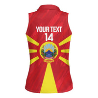 Custom Macedonia Football Women Sleeveless Polo Shirt Risovi Napred Makedonija