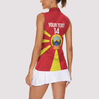 Custom Macedonia Football Women Sleeveless Polo Shirt Risovi Napred Makedonija