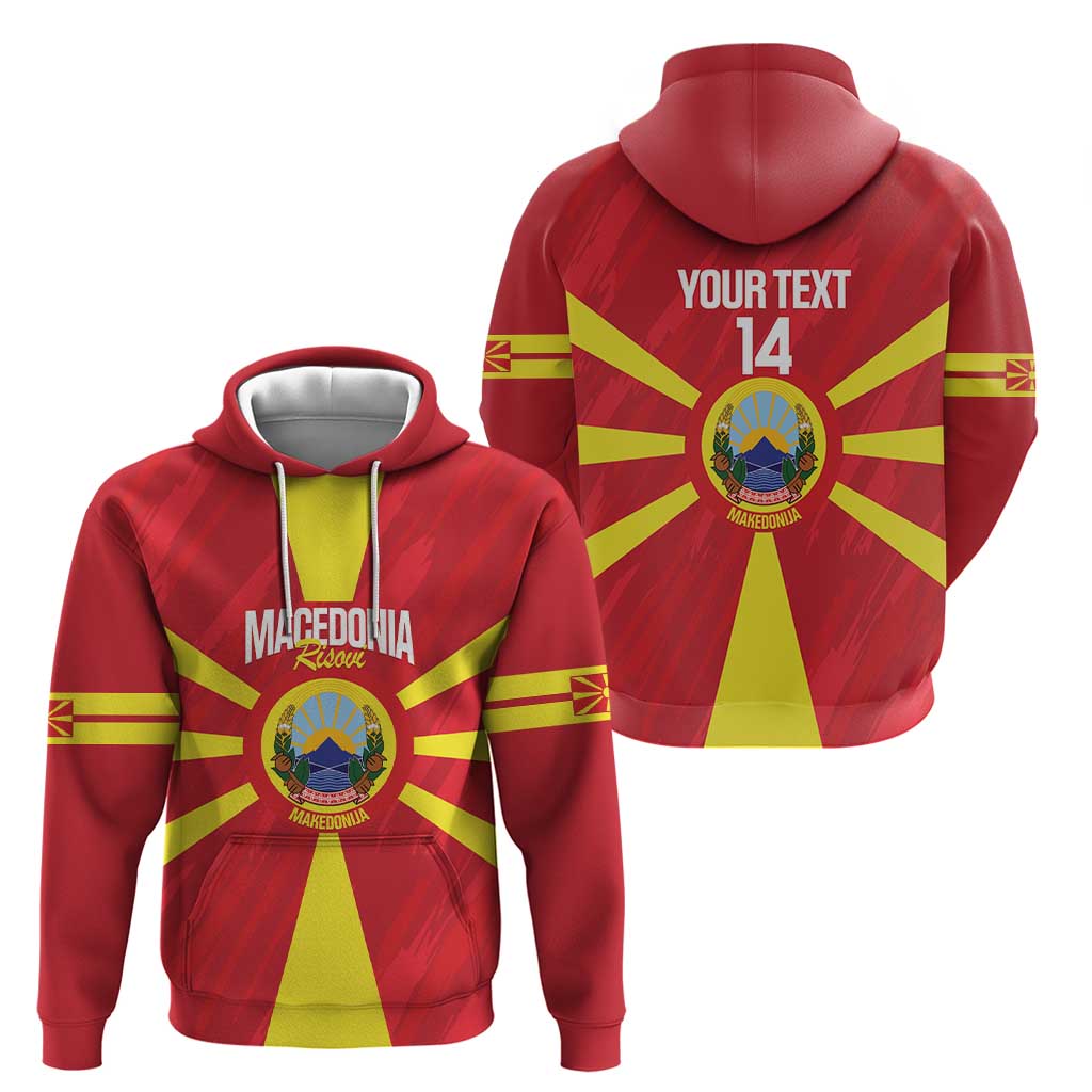Custom Macedonia Football Zip Hoodie Risovi Napred Makedonija