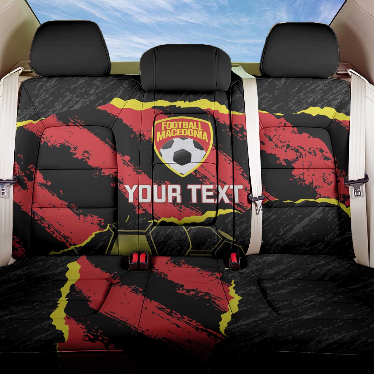 Custom Macedonia Football Back Car Seat Cover Go Champions Risovi