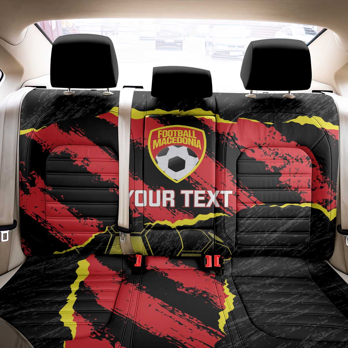 Custom Macedonia Football Back Car Seat Cover Go Champions Risovi