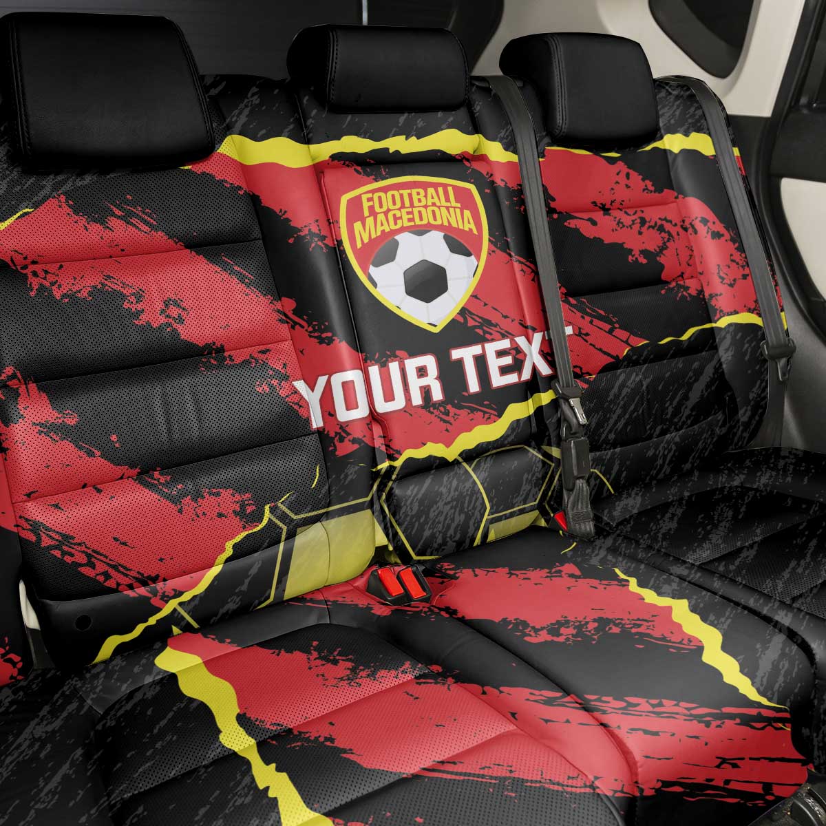 Custom Macedonia Football Back Car Seat Cover Go Champions Risovi
