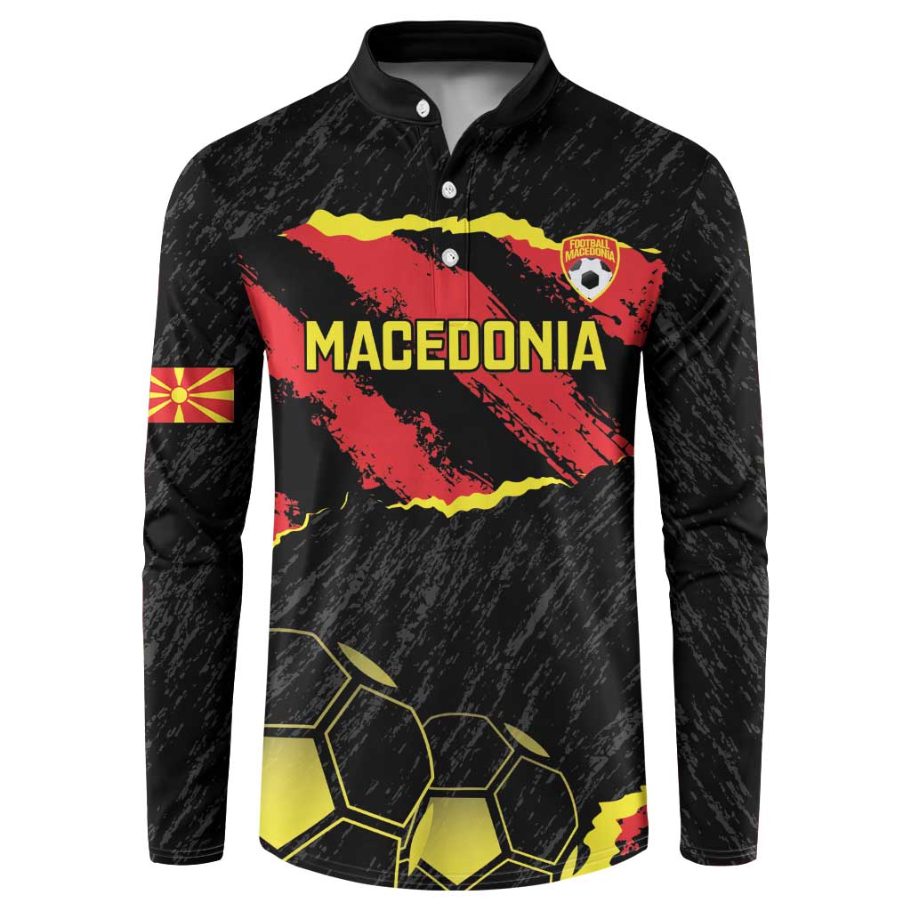 Custom Macedonia Football Button Sweatshirt Go Champions Risovi