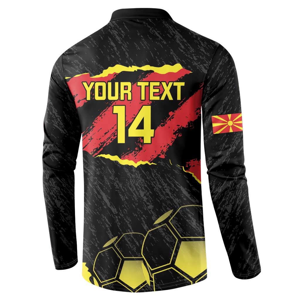 Custom Macedonia Football Button Sweatshirt Go Champions Risovi