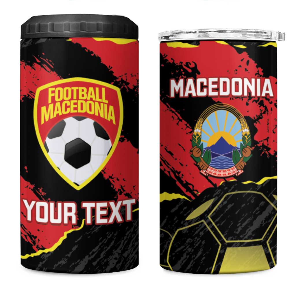 Custom Macedonia Football 4 in 1 Can Cooler Tumbler Go Champions Risovi