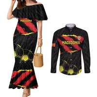 Custom Macedonia Football Couples Matching Mermaid Dress and Long Sleeve Button Shirt Go Champions Risovi
