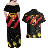 Custom Macedonia Football Couples Matching Off Shoulder Maxi Dress and Hawaiian Shirt Go Champions Risovi