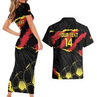 Custom Macedonia Football Couples Matching Short Sleeve Bodycon Dress and Hawaiian Shirt Go Champions Risovi
