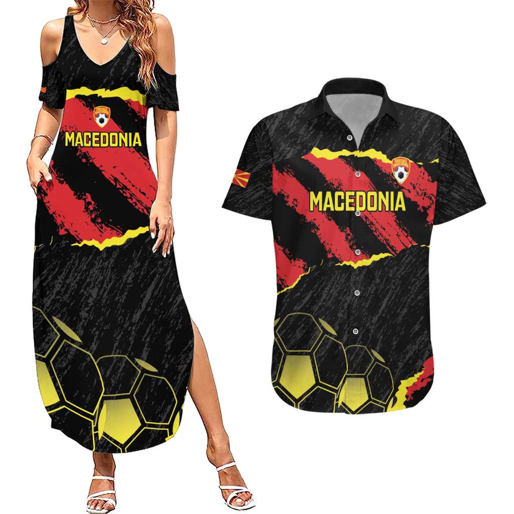 Custom Macedonia Football Couples Matching Summer Maxi Dress and Hawaiian Shirt Go Champions Risovi