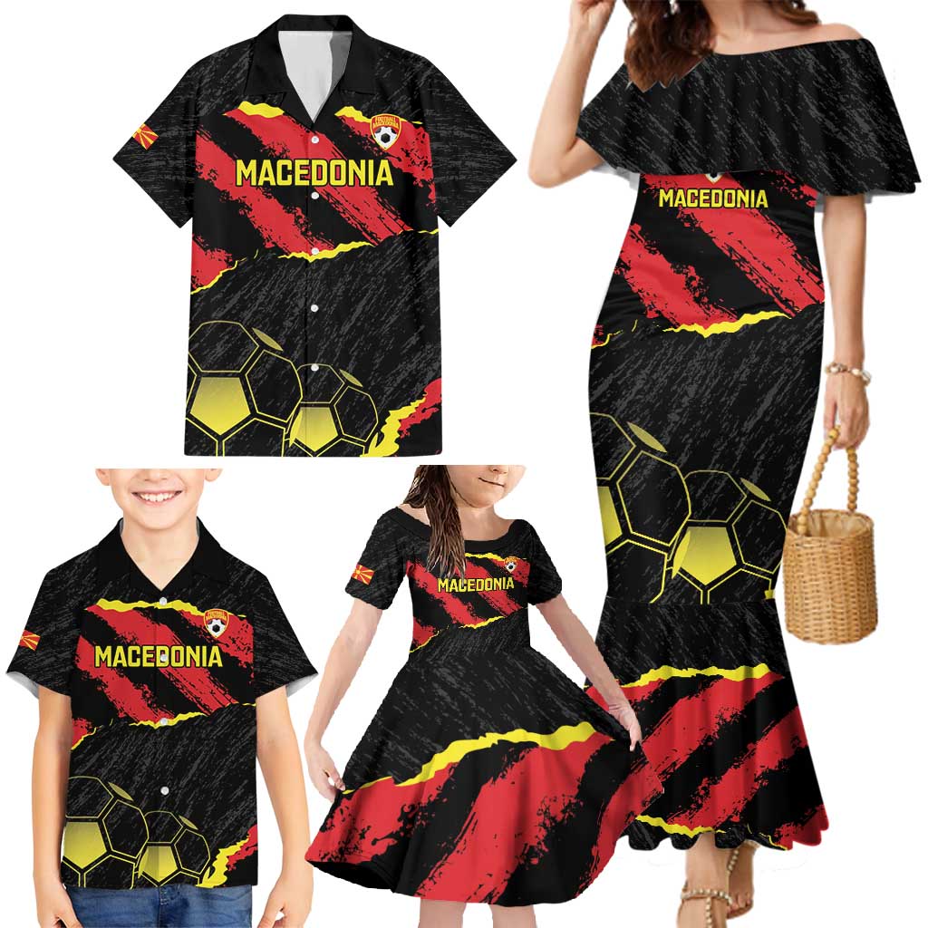 Custom Macedonia Football Family Matching Mermaid Dress and Hawaiian Shirt Go Champions Risovi