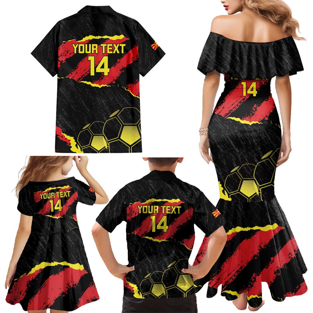 Custom Macedonia Football Family Matching Mermaid Dress and Hawaiian Shirt Go Champions Risovi