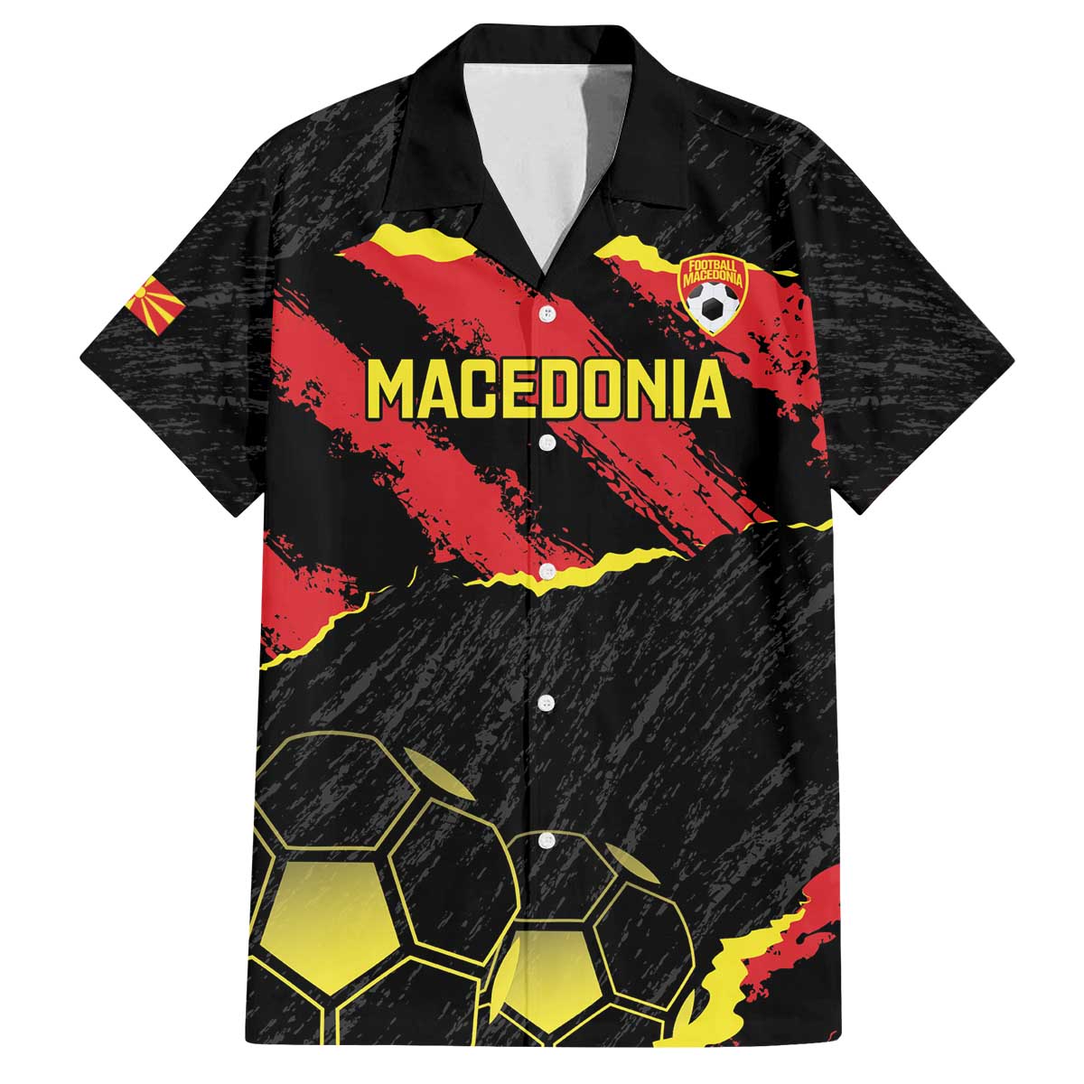 Custom Macedonia Football Family Matching Off The Shoulder Long Sleeve Dress and Hawaiian Shirt Go Champions Risovi