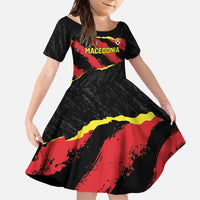 Custom Macedonia Football Family Matching Off Shoulder Maxi Dress and Hawaiian Shirt Go Champions Risovi