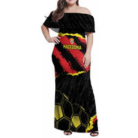 Custom Macedonia Football Family Matching Off Shoulder Maxi Dress and Hawaiian Shirt Go Champions Risovi