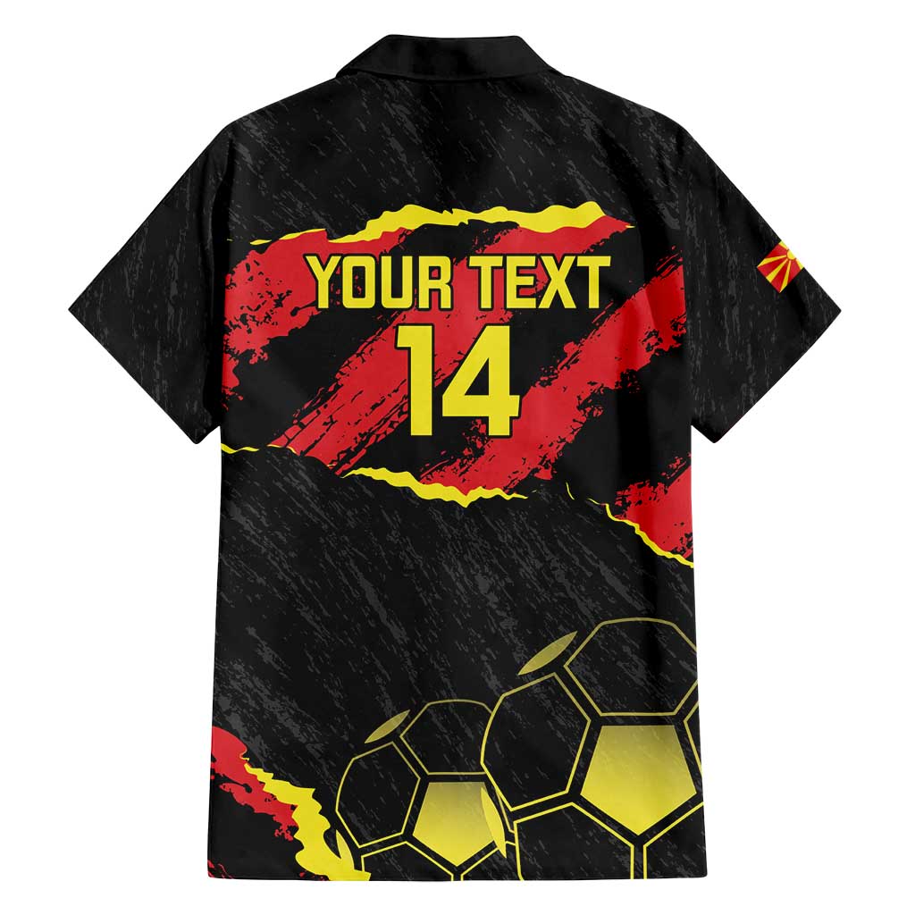 Custom Macedonia Football Family Matching Off Shoulder Short Dress and Hawaiian Shirt Go Champions Risovi