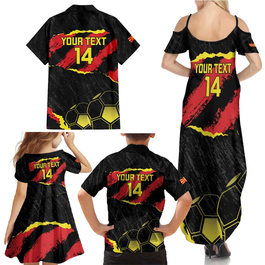 Custom Macedonia Football Family Matching Summer Maxi Dress and Hawaiian Shirt Go Champions Risovi