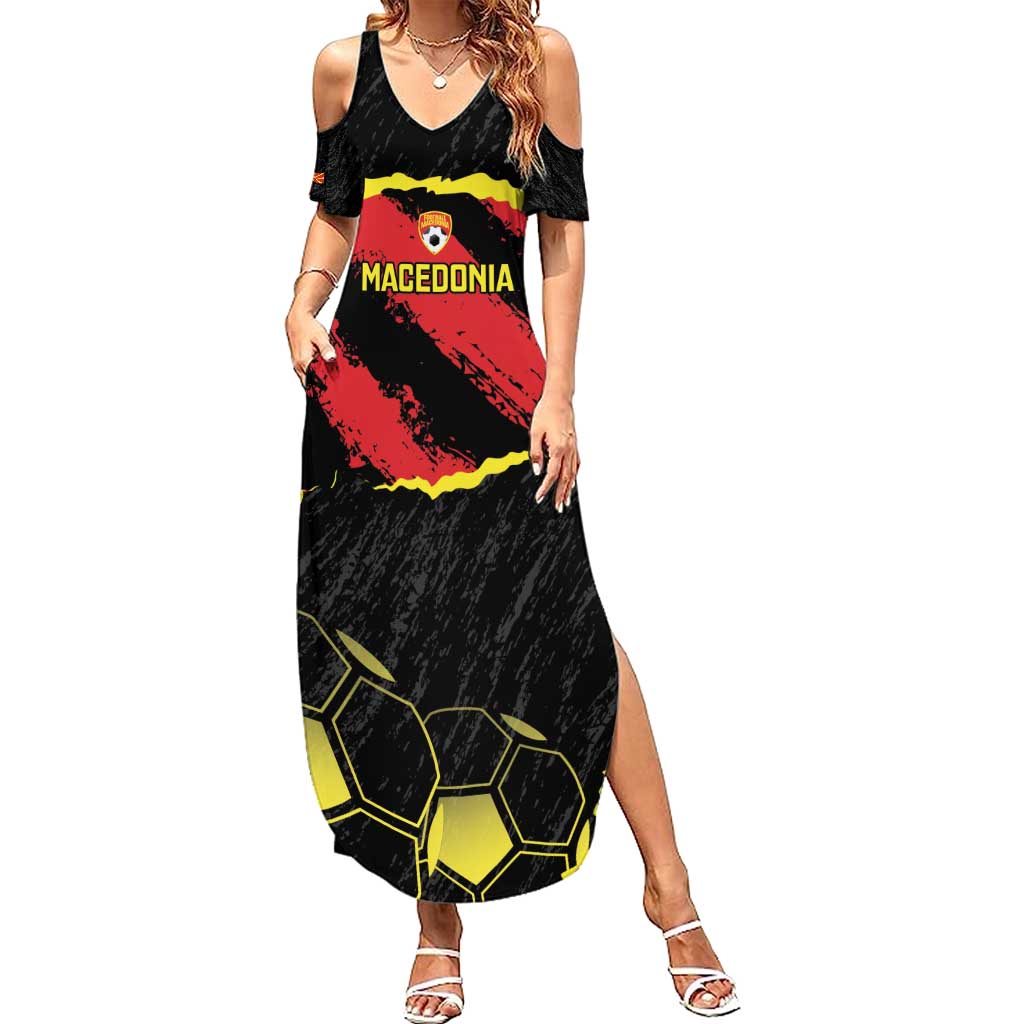 Custom Macedonia Football Family Matching Summer Maxi Dress and Hawaiian Shirt Go Champions Risovi
