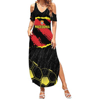 Custom Macedonia Football Family Matching Summer Maxi Dress and Hawaiian Shirt Go Champions Risovi