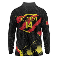 Custom Macedonia Football Long Sleeve Polo Shirt Go Champions Risovi
