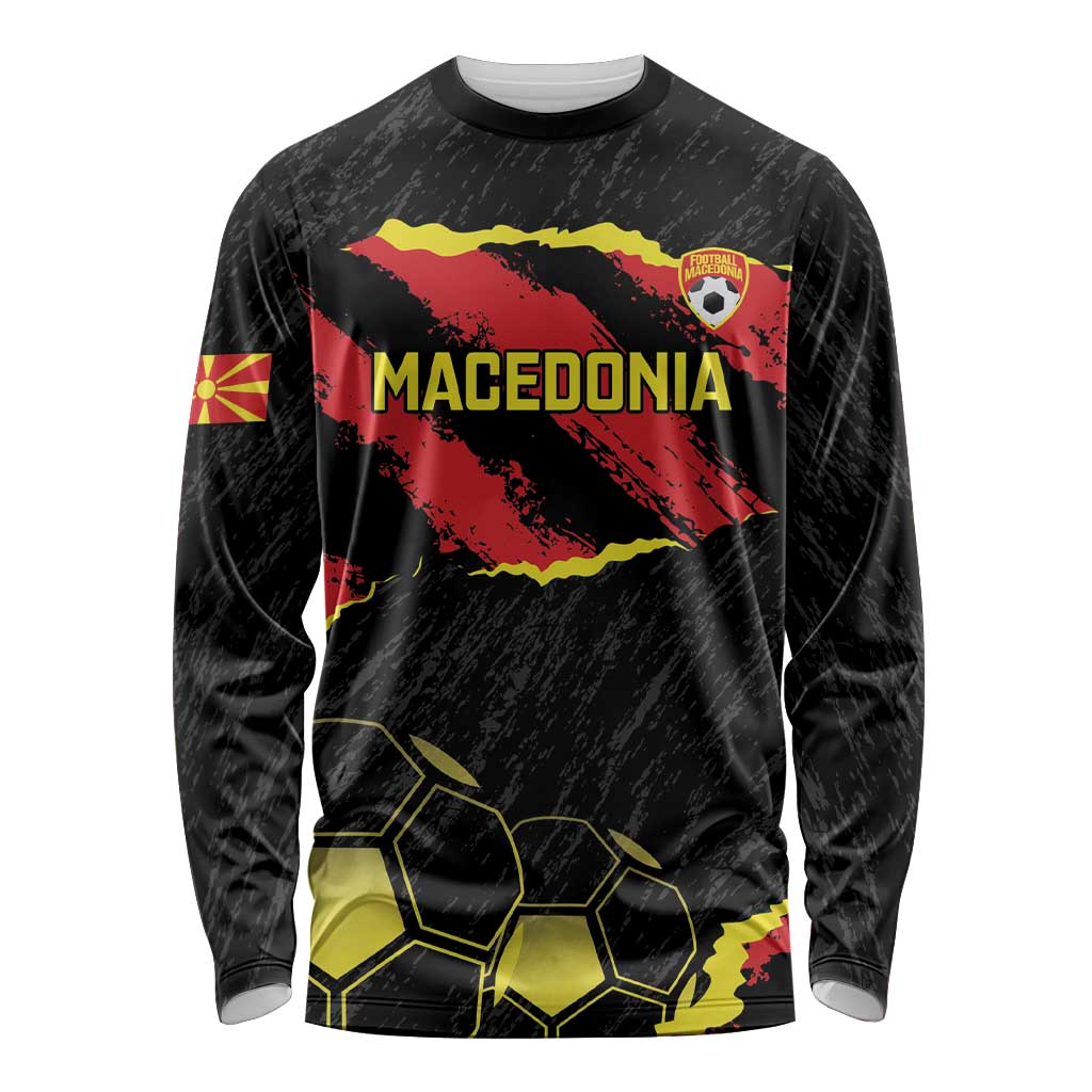 Custom Macedonia Football Long Sleeve Shirt Go Champions Risovi