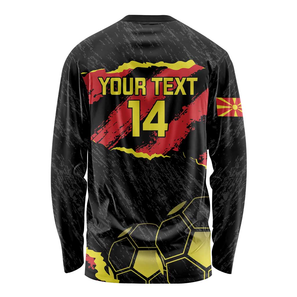 Custom Macedonia Football Long Sleeve Shirt Go Champions Risovi