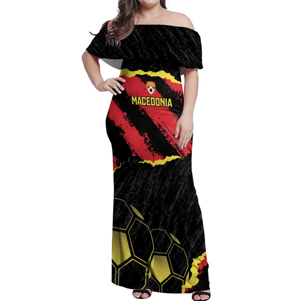 Custom Macedonia Football Off Shoulder Maxi Dress Go Champions Risovi