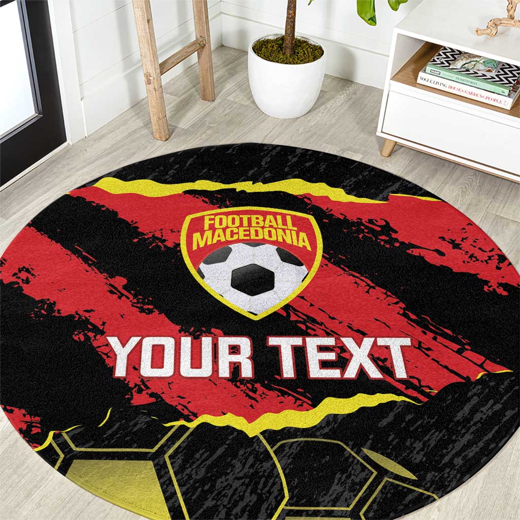 Custom Macedonia Football Round Carpet Go Champions Risovi