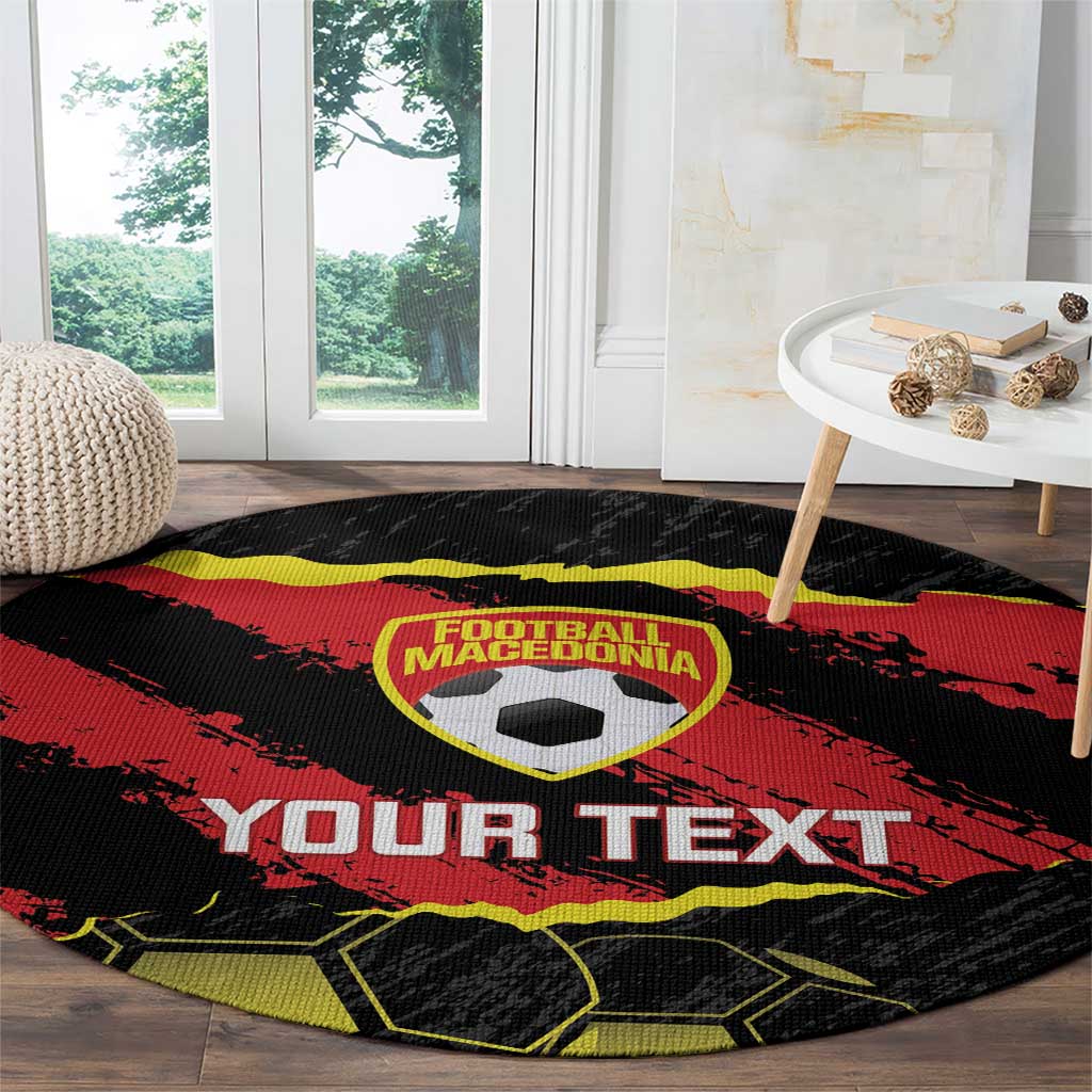 Custom Macedonia Football Round Carpet Go Champions Risovi