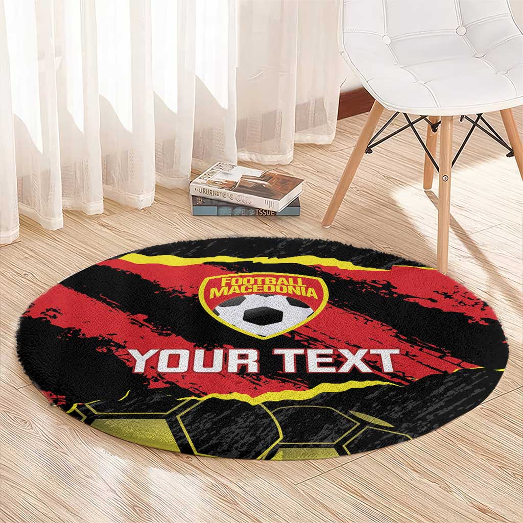 Custom Macedonia Football Round Carpet Go Champions Risovi