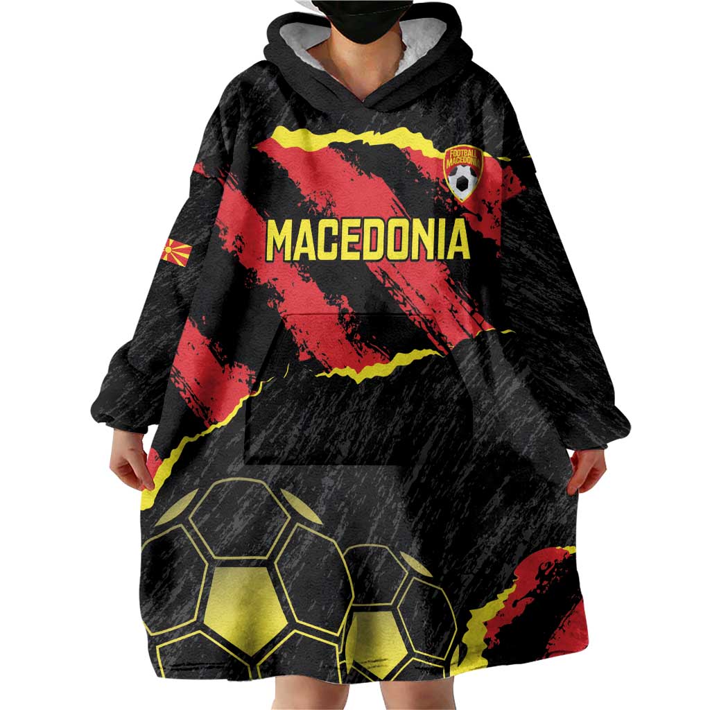 Custom Macedonia Football Wearable Blanket Hoodie Go Champions Risovi
