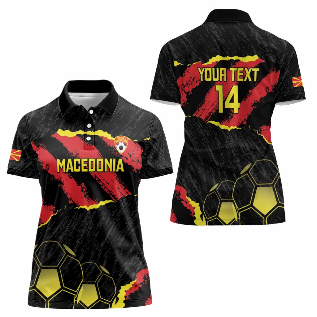 Custom Macedonia Football Women Polo Shirt Go Champions Risovi