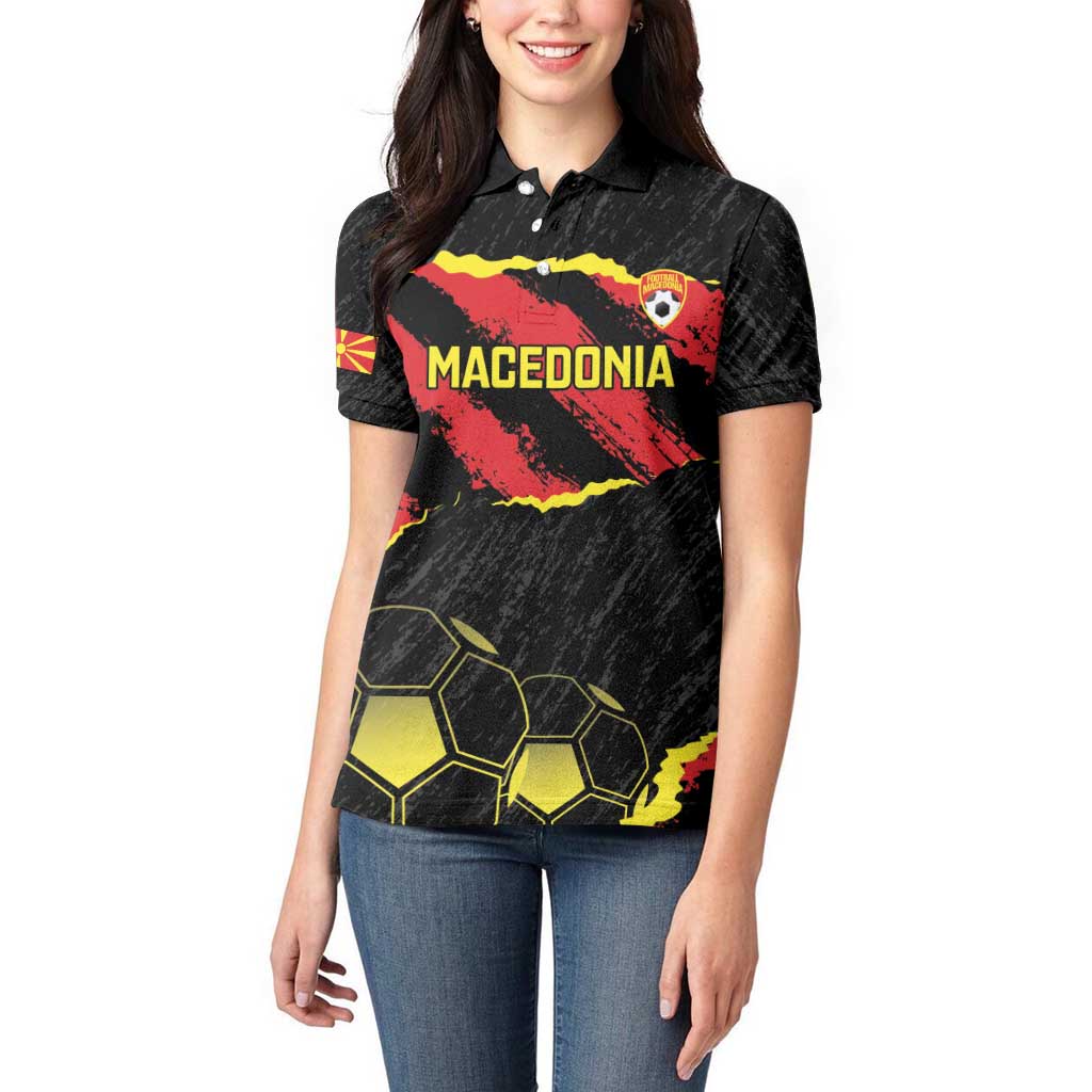 Custom Macedonia Football Women Polo Shirt Go Champions Risovi