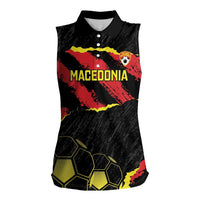 Custom Macedonia Football Women Sleeveless Polo Shirt Go Champions Risovi