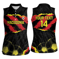 Custom Macedonia Football Women Sleeveless Polo Shirt Go Champions Risovi