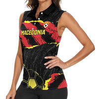 Custom Macedonia Football Women Sleeveless Polo Shirt Go Champions Risovi