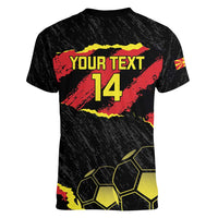 Custom Macedonia Football Women V-Neck T-Shirt Go Champions Risovi