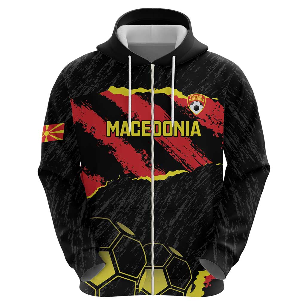 Custom Macedonia Football Zip Hoodie Go Champions Risovi