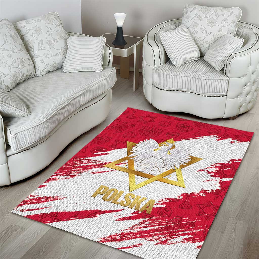 Jewish Festival Poland Area Rug Polska Eagle Star Of David