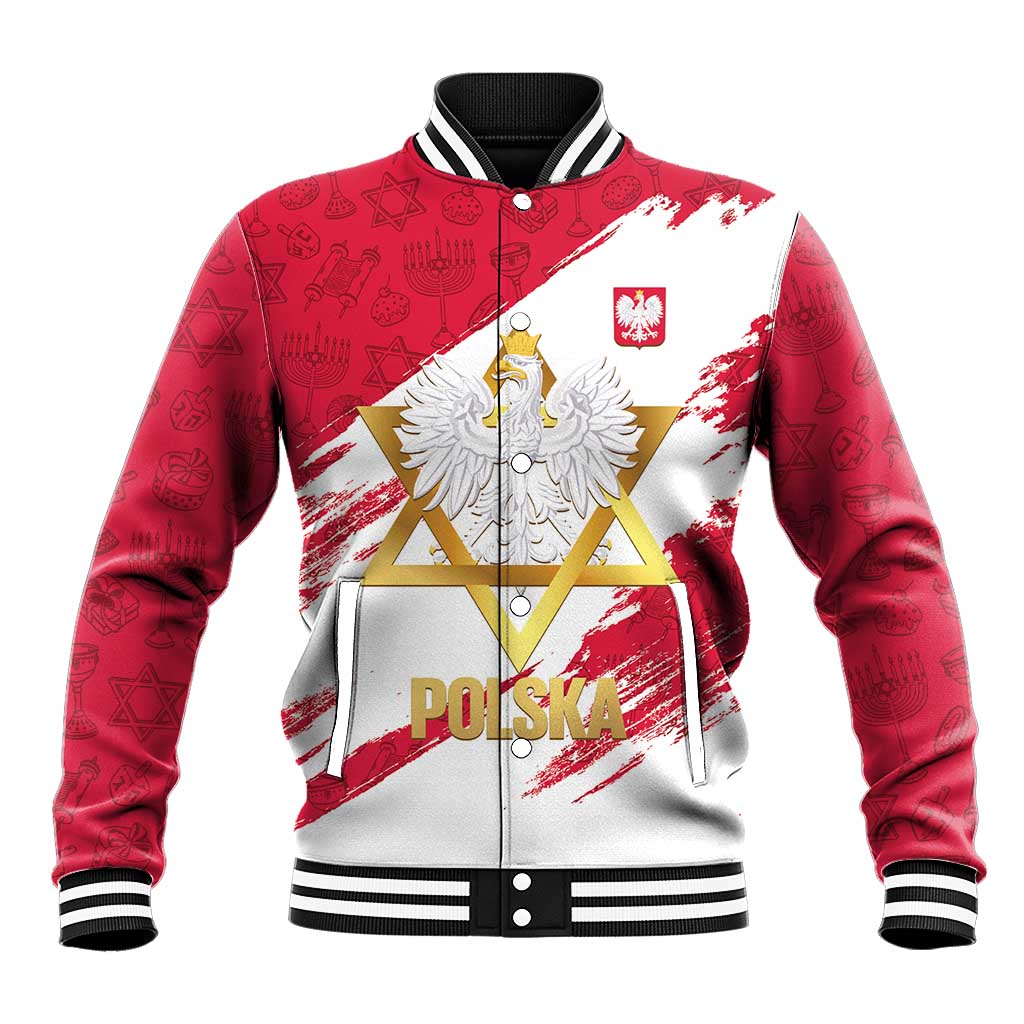 Jewish Festival Poland Baseball Jacket Polska Eagle Star Of David