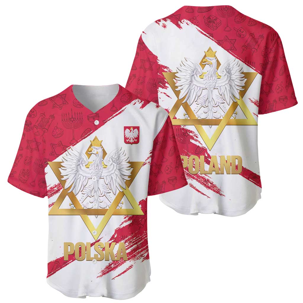 Jewish Festival Poland Baseball Jersey Polska Eagle Star Of David