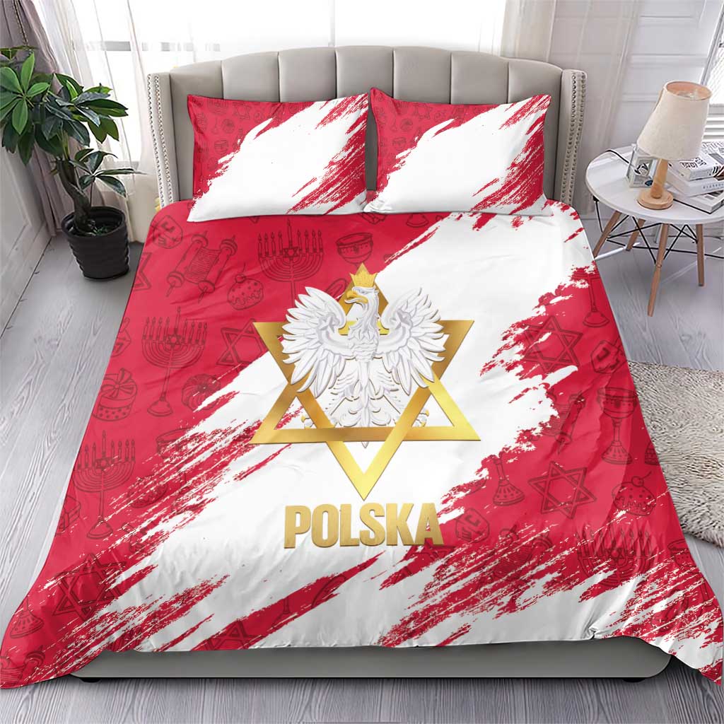 Jewish Festival Poland Bedding Set Polska Eagle Star Of David