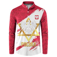 Jewish Festival Poland Button Sweatshirt Polska Eagle Star Of David