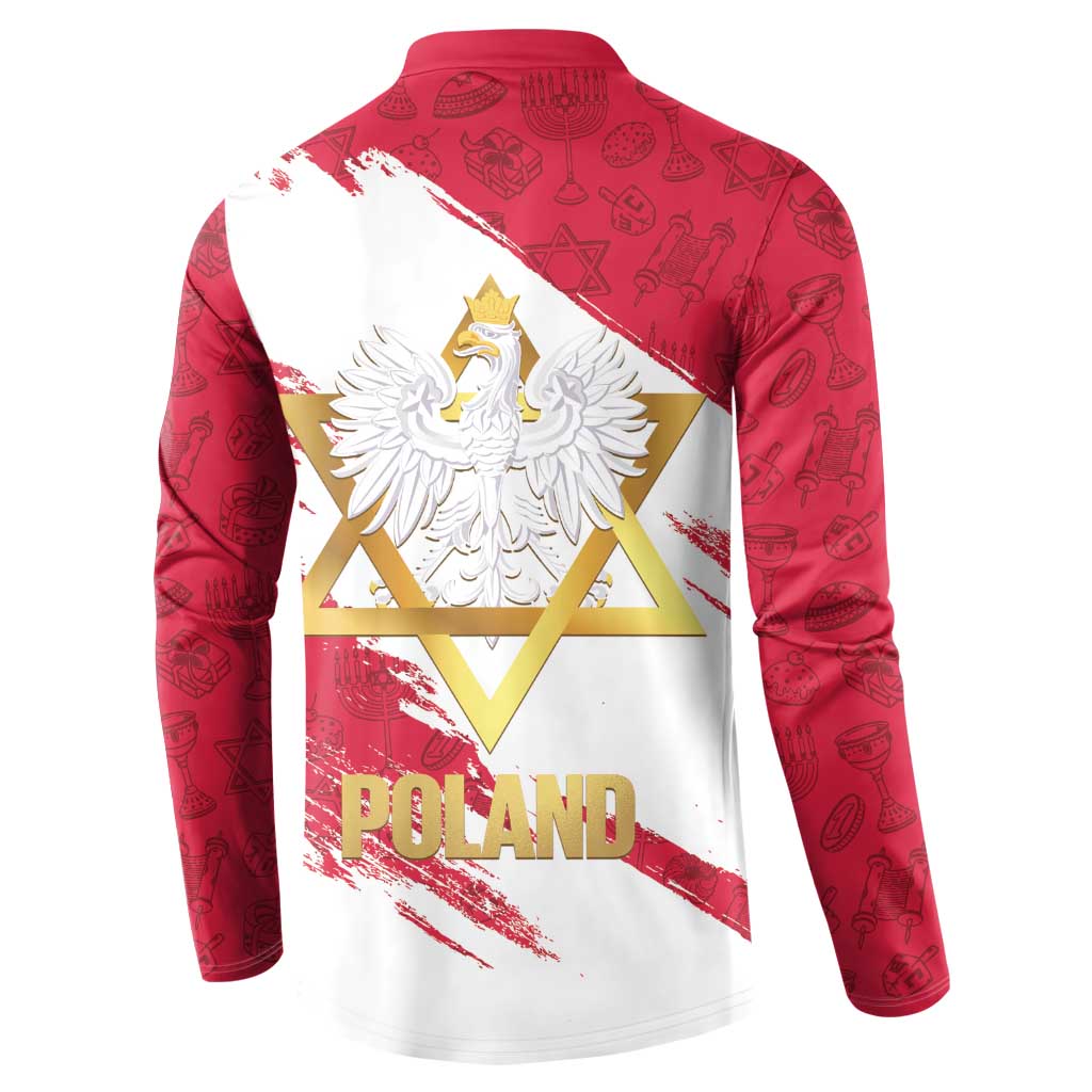 Jewish Festival Poland Button Sweatshirt Polska Eagle Star Of David