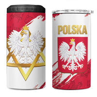 Jewish Festival Poland 4 in 1 Can Cooler Tumbler Polska Eagle Star Of David