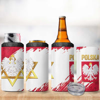 Jewish Festival Poland 4 in 1 Can Cooler Tumbler Polska Eagle Star Of David